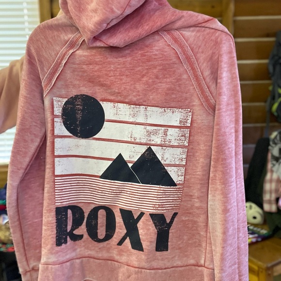 Roxy Dusty Pink Hoodie with Mountain Graphic - Picture 1 of 5